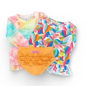 Ruffle Butts Set Size 6 Swim Suit Bottom Long Sleeve Rash Guards Bathing Suit